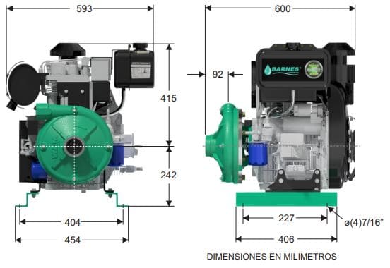 Motobomba Centrifuga 22Hp Diesel 2X1.5" Barnes Gd 1.5D 220-Hf-E