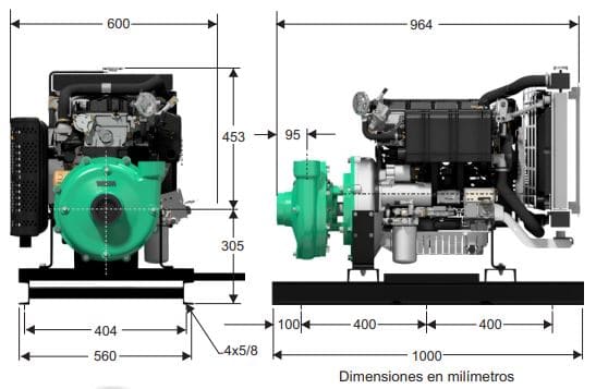 Motobomba Centrifuga 33Hp Diesel 2X1.5" Barnes Gd 1.5D 330-Ld