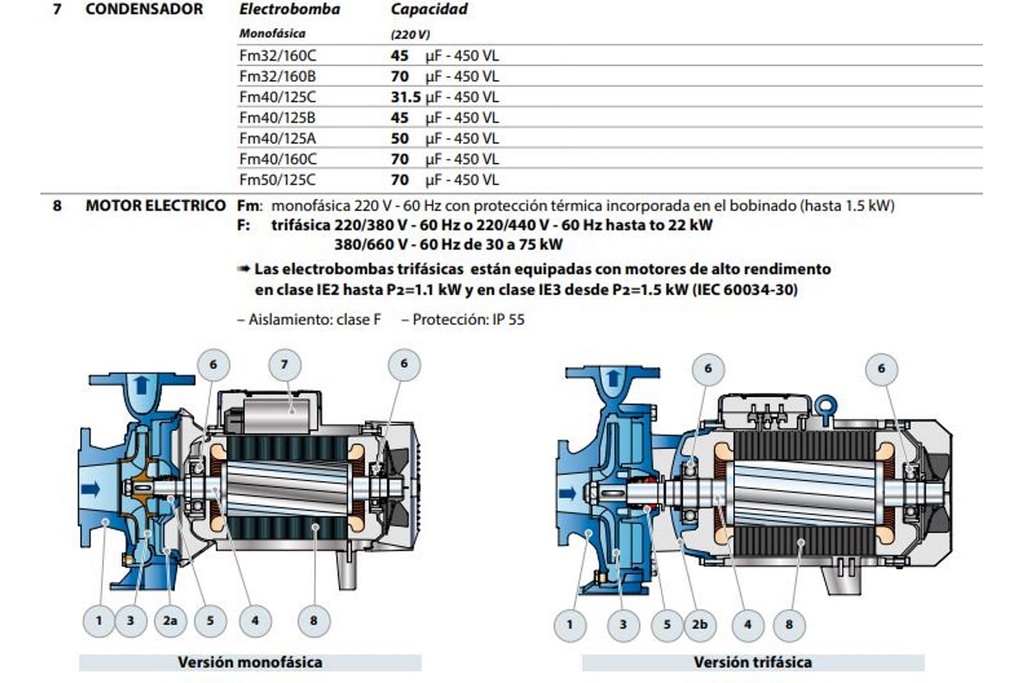 Motobomba Centrifuga 40Hp 220-440 3F 3X2.5" Pedrollo F65/250C