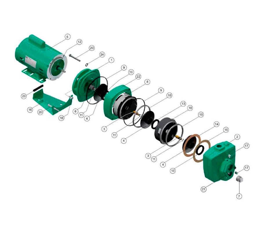 Motobomba Jet 2Hp 110 220V 1F 1.25X1" Barnes Je 1 20-3-1