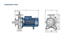 Motobomba Centrifuga 7.5Hp 220-440V 3F 3X2.5" Pedrollo F65/125B I