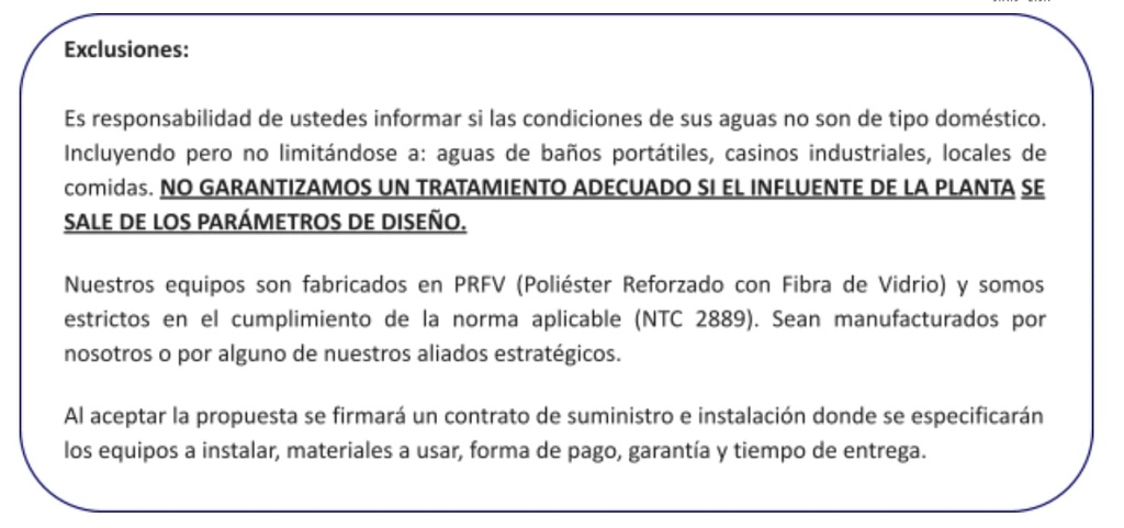 Plantas de Tratamiento de aguas residuales PTAR hasta de 15 LPS