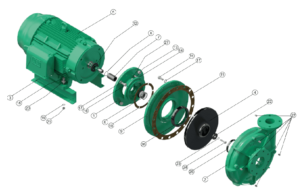 Motobomba Centrifuga 40Hp 220-440V 3F 4X3" Barnes Ge 3G 400-4
