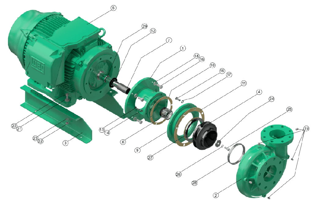 Motobomba Centrifuga 100Hp 220-440V 3F 5X4" Barnes Ge 4C 1000