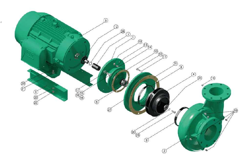 Motobomba Centrifuga 20Hp 220-440V 3F 6X5" Barnes Ge 5E 200-4