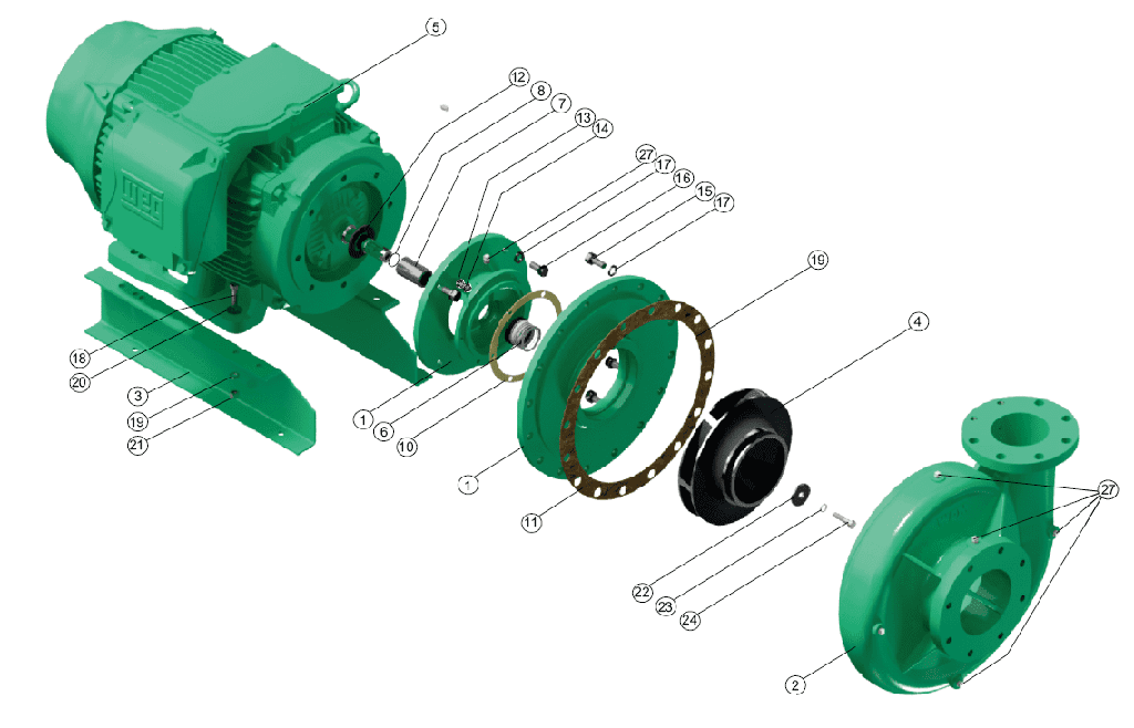 Motobomba Centrifuga 100Hp 440V 3F 6X5" Barnes Ge 5G 1000-4