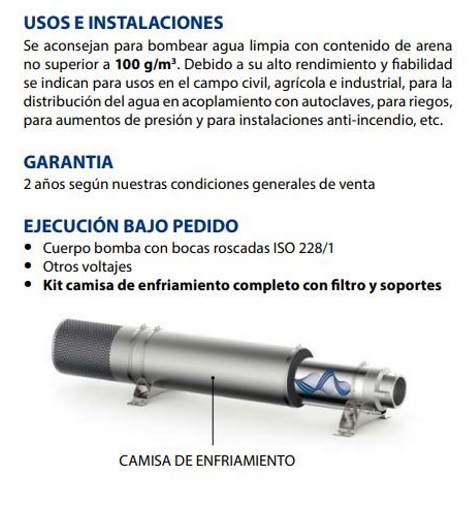 Motobomba Lapicero 10Hp 440V 3F 3" Pedrollo 6Sr100G/100Tp