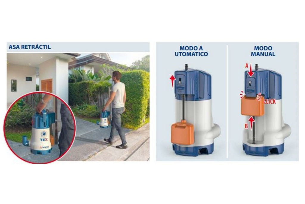 Motobomba Sumergible 0.5Hp 110V 1F 1.25" Pedrollo Tex2