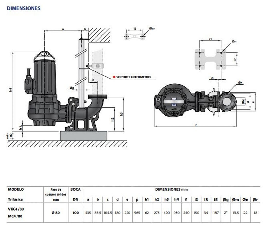Motobomba Sumergible 15Hp 440V 3F 4" Pedrollo Mc4 150/80