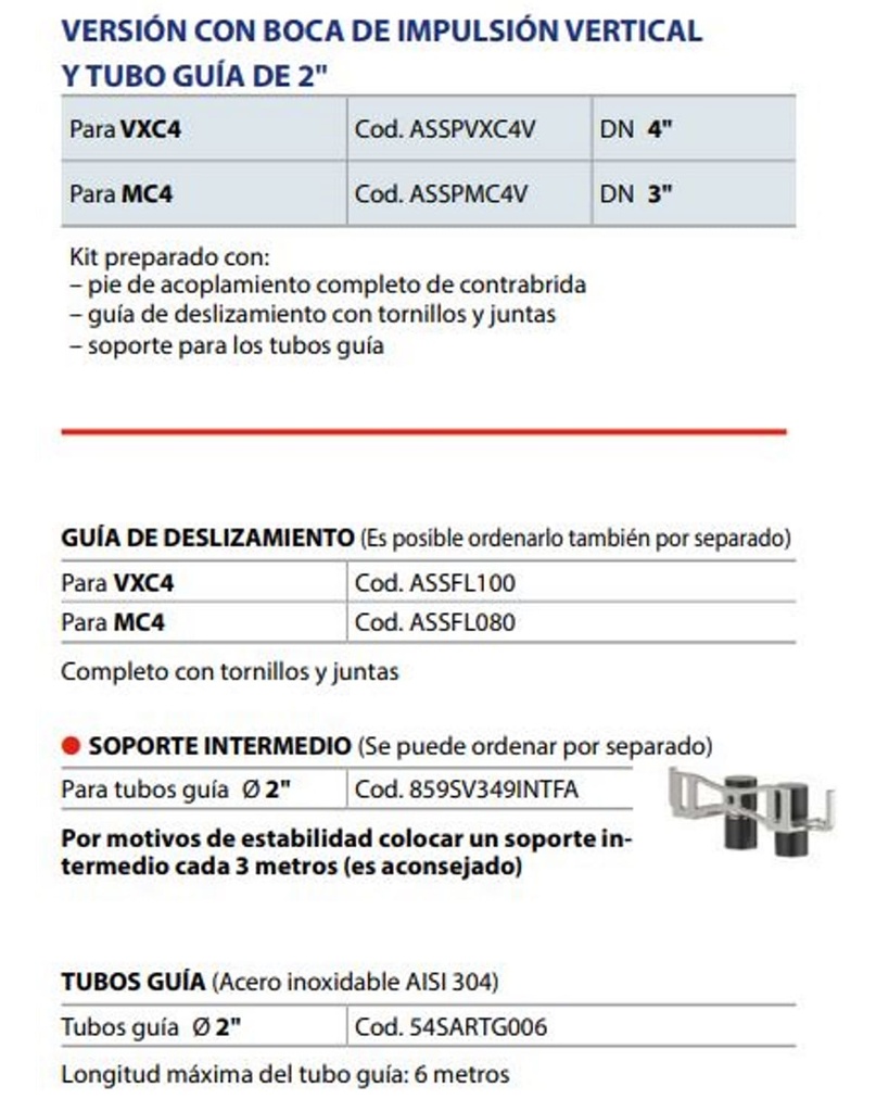 Motobomba Sumergible 5.5Hp 440V 3F 4" Pedrollo Vxc4 55/100