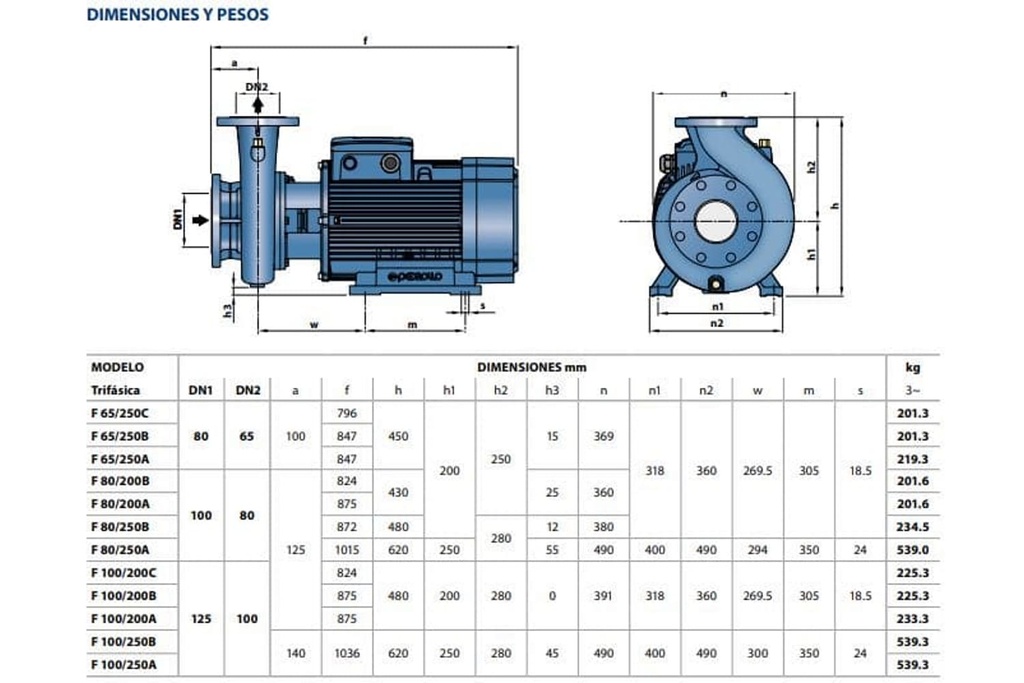 Motobomba Centrifuga 100Hp 220-440V 3F 5X4" Pedrollo F100/250A