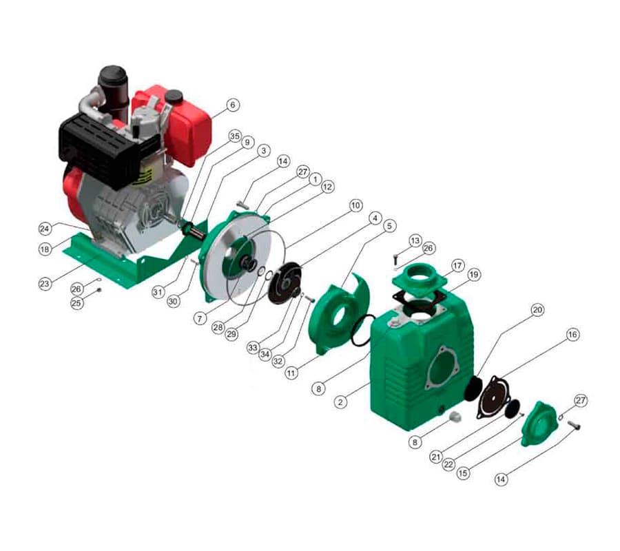 Motobomba Autocebante 13Hp Diesel 3X3" Barnes Ad 3 130 Hf