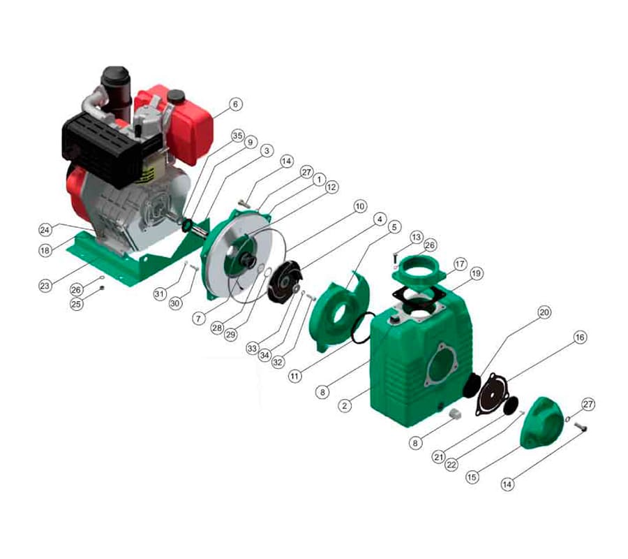 Motobomba Autocebante 13hp Diesel 4x4" Barnes AD 4 130 HF-E