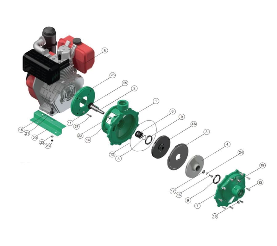 Motobomba Centrifuga 13Hp Diesel 2X2" Barnes Hd 2 130-2 Hf