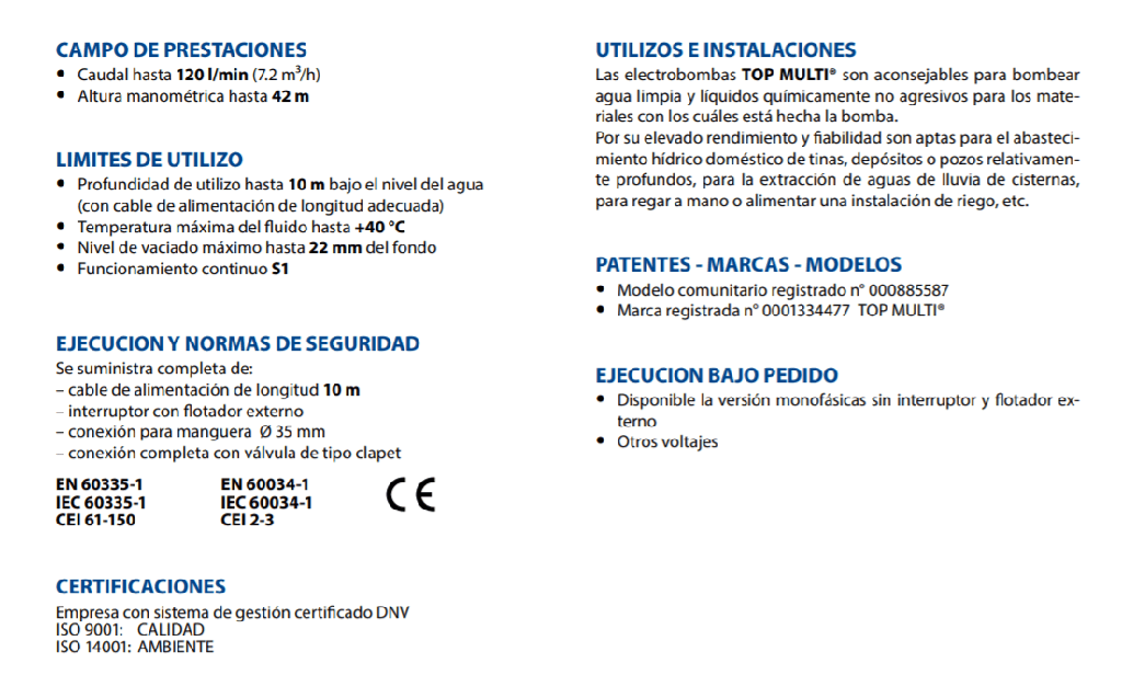 Equipo De Presión 1 Bomba Topmulti2 0.75Hp 110V 1F Con Regulador Electrónico De Presión Easypump-Ep I Pedrollo