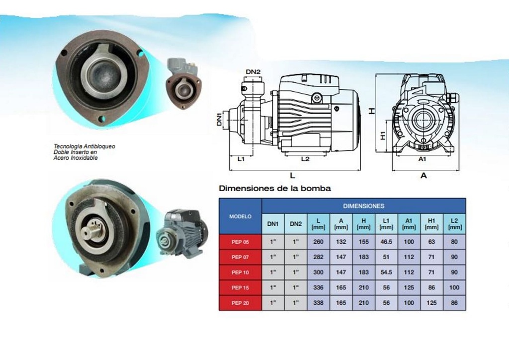 Motobomba Periferica 0.7Hp 110-220V 1F 1X1" Pearl Pep07F16S