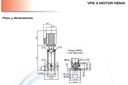 Motobomba Multietapas V 2Hp 220-440V 3F 1.25X1.25" Pearl Vps3-11 20C16S