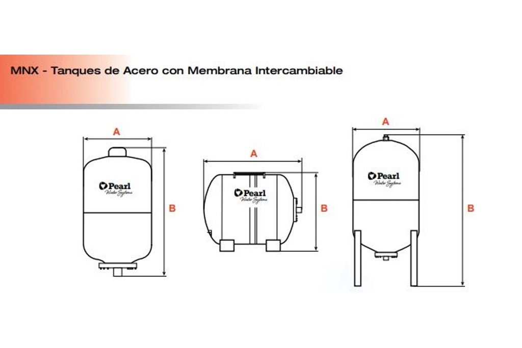 Tanque Membrana 200Lts Vertical Pearl Mnx200V