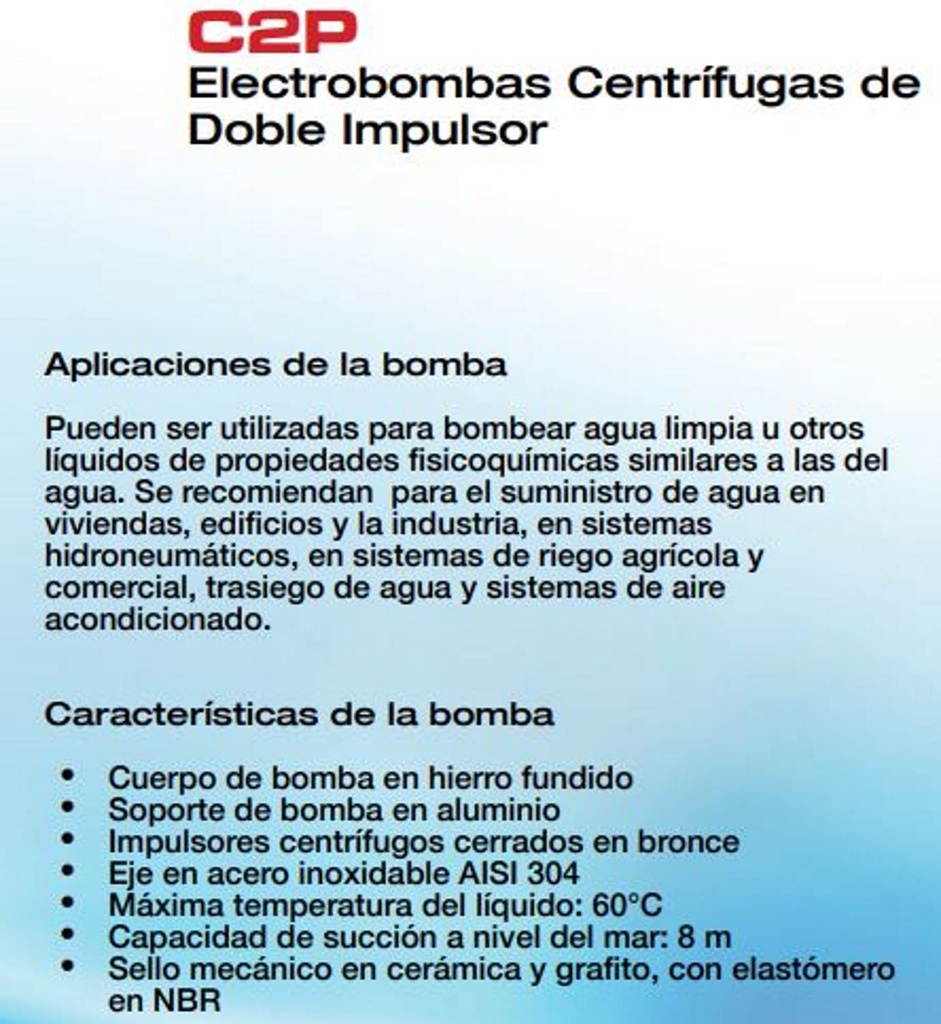 Motobomba Centrífuga 1Hp 220-440V 3F 1.25X1" Pearl C2p10H36S