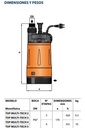 Motobomba Sumergible 0.75Hp 110V 1F 1.25" Pedrollo Topmultitech2