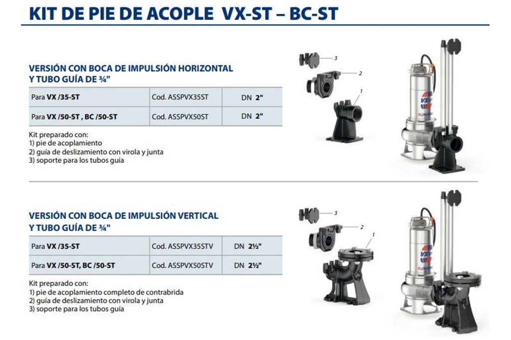 Motobomba Sumergible 1Hp 220V 1F 1.5" Pedrollo Vxm10/35St-I
