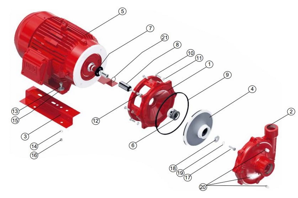 Motobomba Centrifuga 15Hp 220-440V 3F 2X1.5” Barnes Qe 1.5 150 Motor Listado Fire Pump