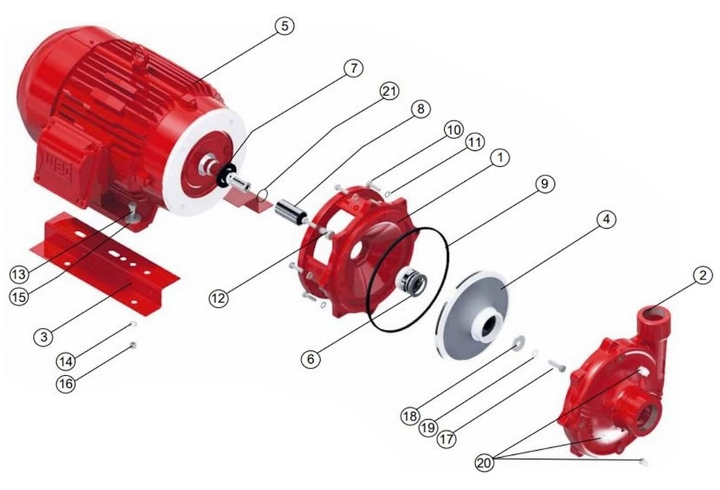 Motobomba Centrifuga 15Hp 220-440V 3F 2X1.5” Barnes Qe 1.5 150 Motor Listado Fire Pump