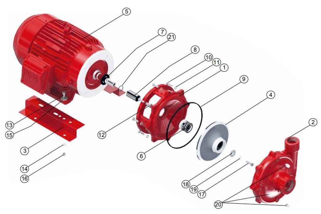 Motobomba Centrifuga 10Hp 220-440V 3F 2X1.5” Barnes Ke 1.5 100 Motor Listado Fire Pump