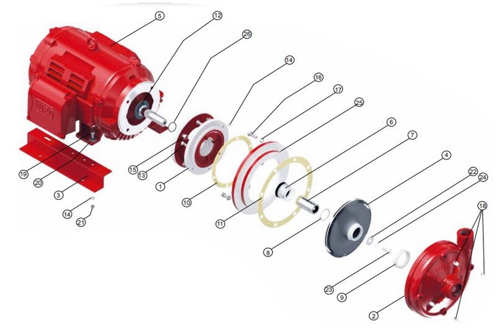 Motobomba Centrifuga 10Hp 220-440V 3F 2X1.5” Barnes Ge 1.5C 100 Motor Listado Fire Pump