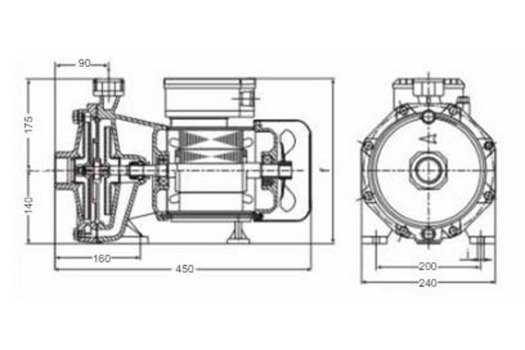Motobomba Centrifuga 3Hp 220V 3F 1.5X1.25" Barnes He 1.25 30-2