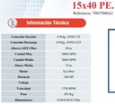 Bomba Centrifuga 240Hp Eje Libre 8X6" Ihm Eurolinea 15x40Pe