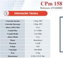 Motobomba Centrifuga 1Hp 110V 1F 1x1" Ihm Cpm158