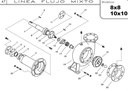 Bomba Centrifuga Eje Libre 10X10" Ihm Flujo mixto 10x10