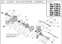 Bomba Multietapas H 7.5Hp Eje libre 1.25X1.25" Ihm Vp-180-L