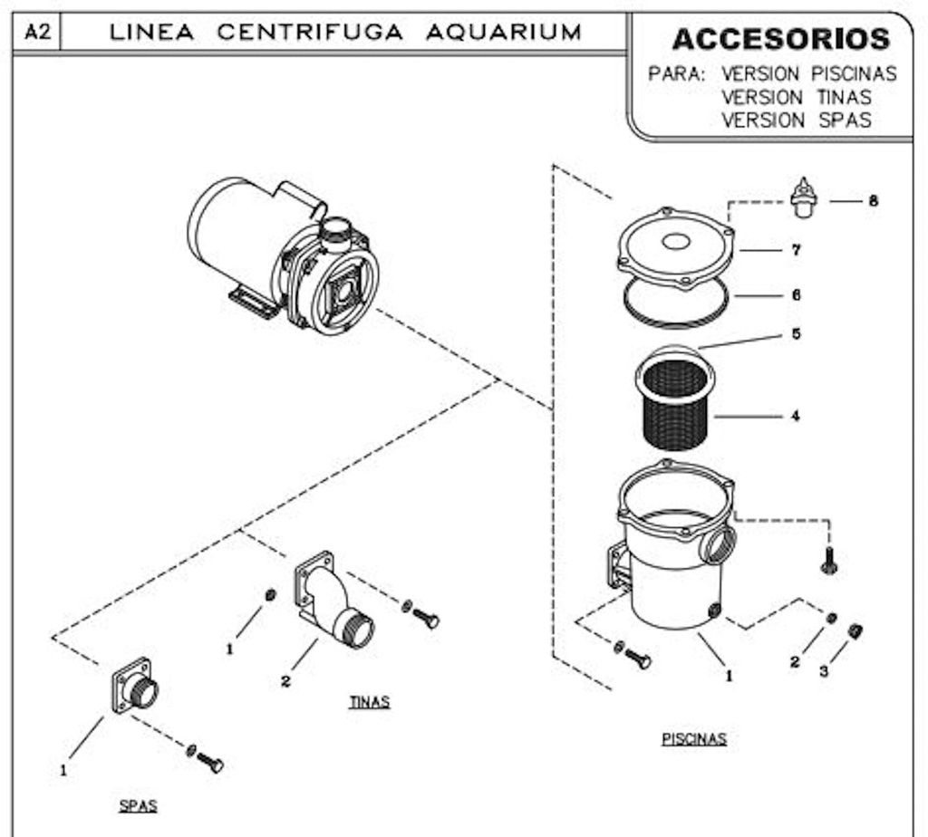 Motobomba Piscina 2Hp 110-220V 1F 2X2" Ihm Aquarium Aba-2Mw