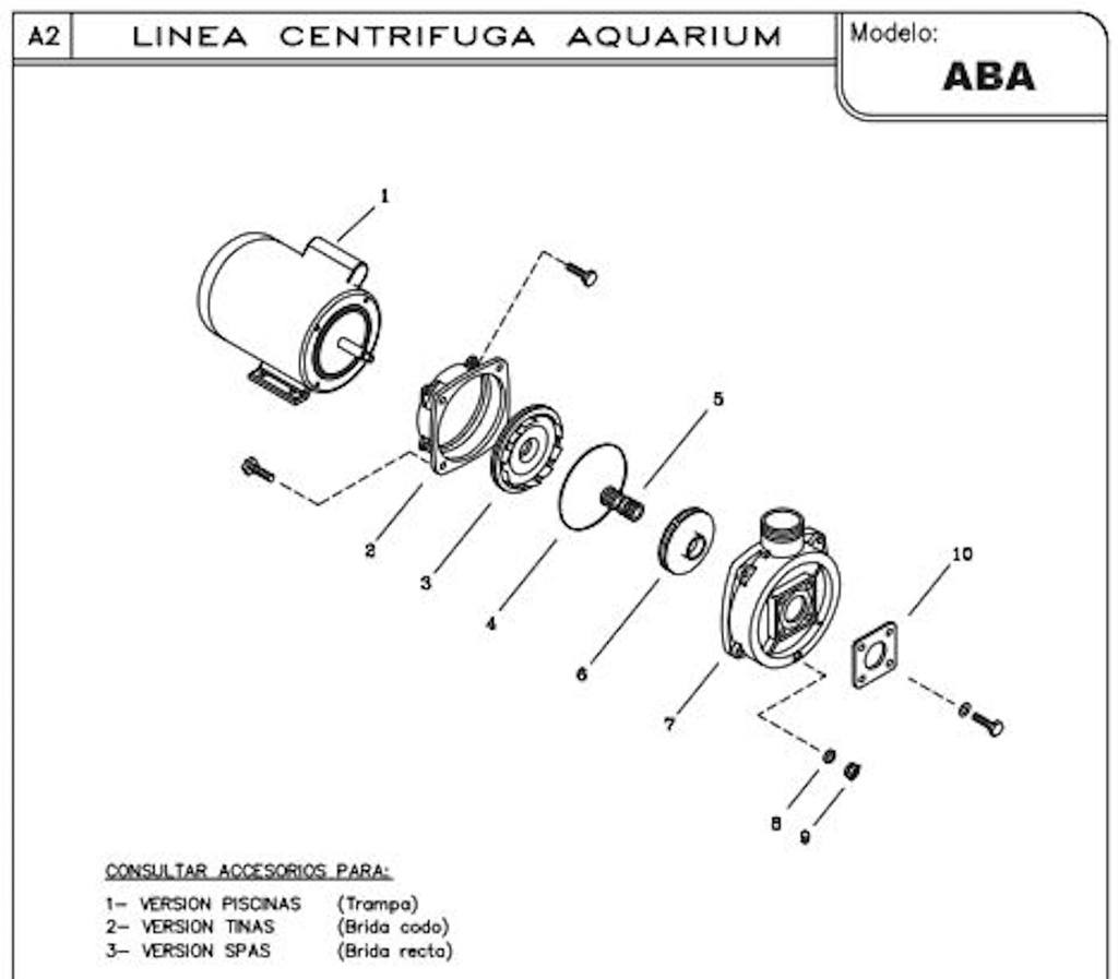 Motobomba Piscina 2Hp 110-220V 1F 2X2" Ihm Aquarium Aba-2Mw