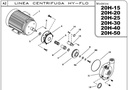 Motobomba Centrifuga 25Hp 220-440V 3F 3X2" Ihm Hy-Flo 20H-25Tw-IE3