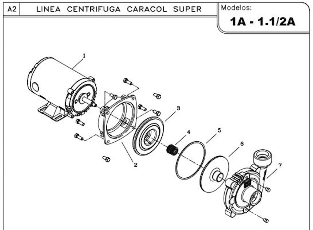 Motobomba Centrifuga 2Hp 110-220V 1F 1.5X1.5" Ihm Caracol Super 1 1/2A-2Mw Rss