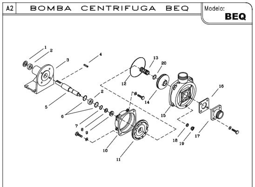 Bomba Piscina 1Hp Eje Libre 2X2" Ihm Aquarium Beq