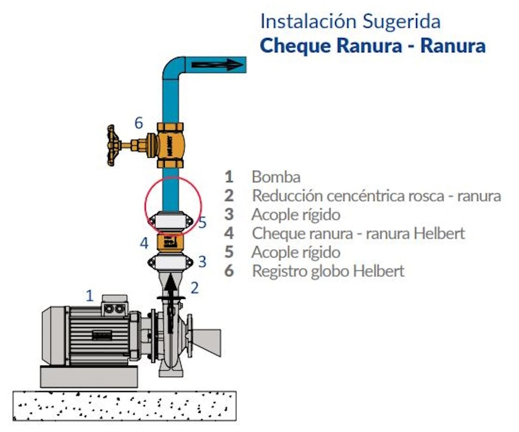 Valvula Cheque Hidro 3" Ranura-Ranura Helbert Hfvg075