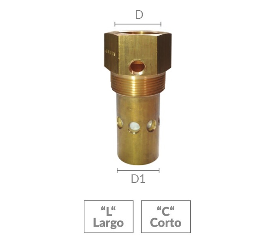 Valvula Cheque 1"X3/4"L Tanque Aire Larga Helbert Hpcl025