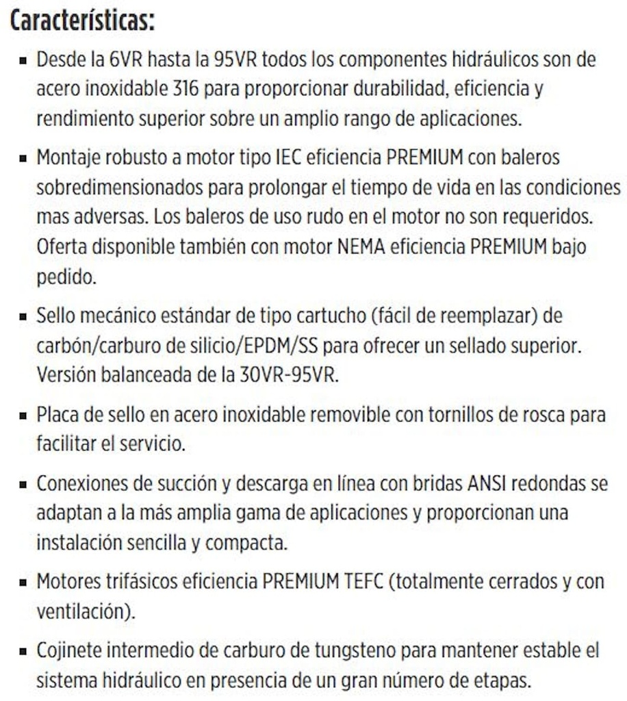 Motobomba Multietapas V 40Hp 230-460V 3F 4X4” Franklin 65Vr042ANf2A-Wp6E3