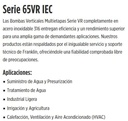 Motobomba Multietapas V 50Hp 230-460V 3F 4X4” Franklin 65Vr0400Nf2A-Wr6E3