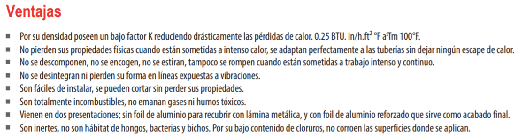 42509057 / Cañuela aislante lana mineral con foil  91 cm    12"X 4"