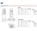 Motobomba Multietapas V 10Hp 220-440V 3F 2X2" Pedrollo Ht15/4