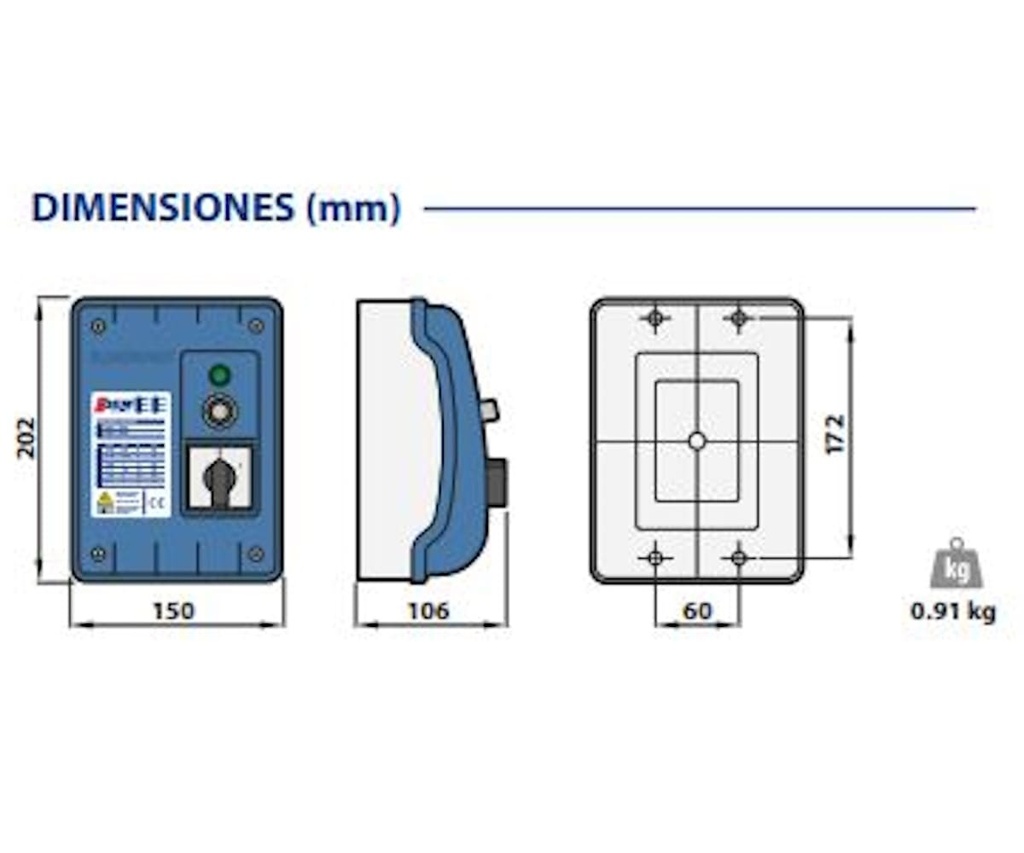 Caja de Control Bomba Lapicero 0.5Hp 220V 1F Pedrollo Qem050