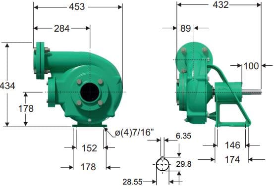 Motobomba Centrifuga Eje Libre 3X3" Barnes Ou 3