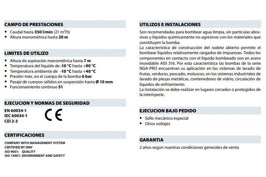 Motobomba Centrifuga 1Hp 220V 1F 1.5X1.5" Pedrollo Ngam1A Pro-220