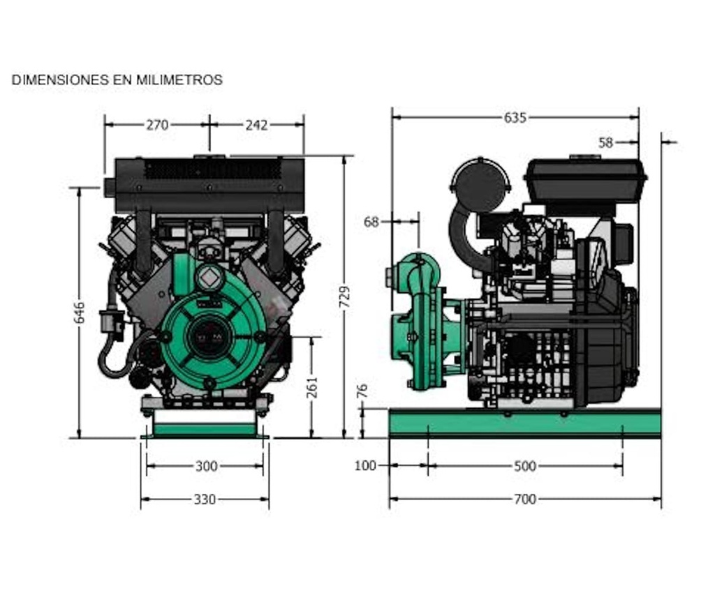 Motobomba Centrifuga 27Hp Diesel 3X3" Barnes Kd 3 270-Hf-E