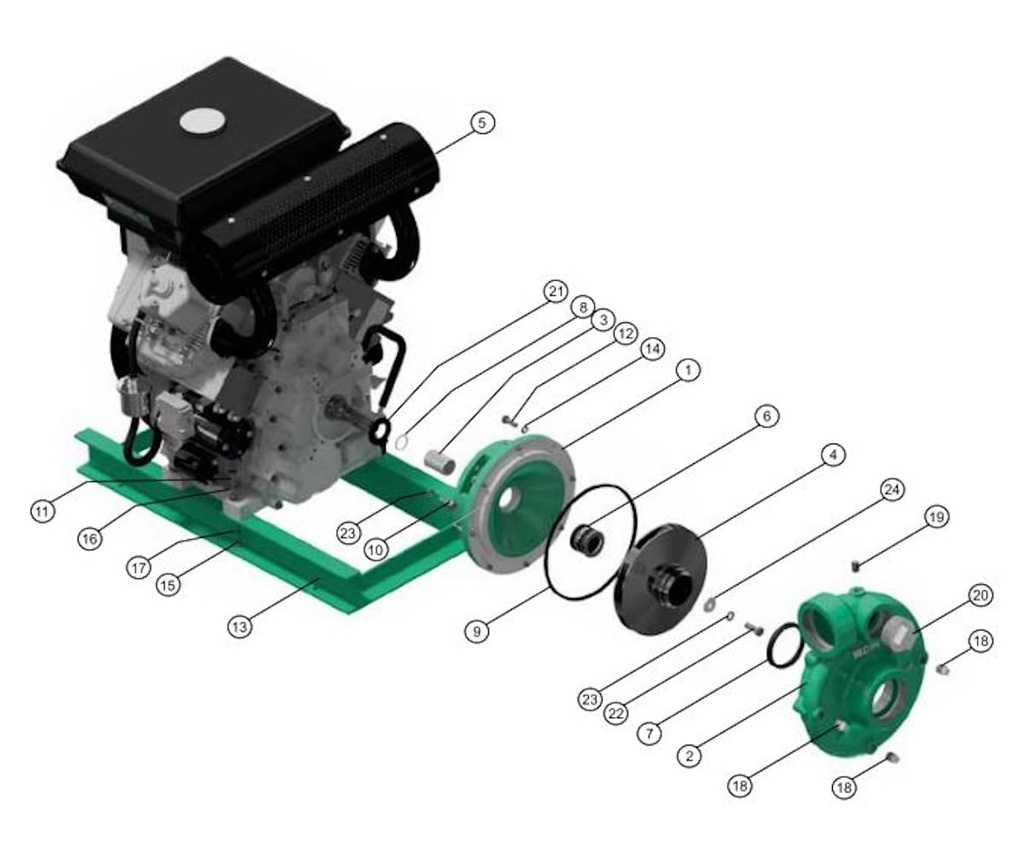 Motobomba Centrifuga 27Hp Diesel 3X3" Barnes Kd 3 270-Hf-E